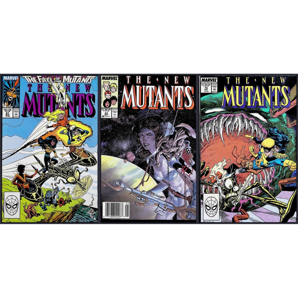 New Mutants 3X Comic Lot #61 63 70 Magik Jean Grey X-Men Newsstand Marvel